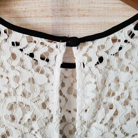 Milly Gabrielle Tiered Color Blocked Lace Shift Mini Dress Women's Size 10 - Picture 8 of 11